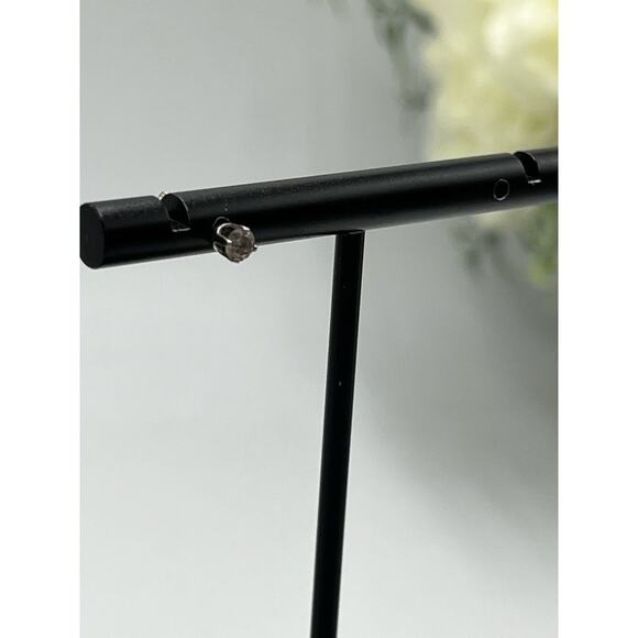 Designer Signed 14K White Gold Prong Set Round Diamond Stud Earring *Single - Picture 12 of 13